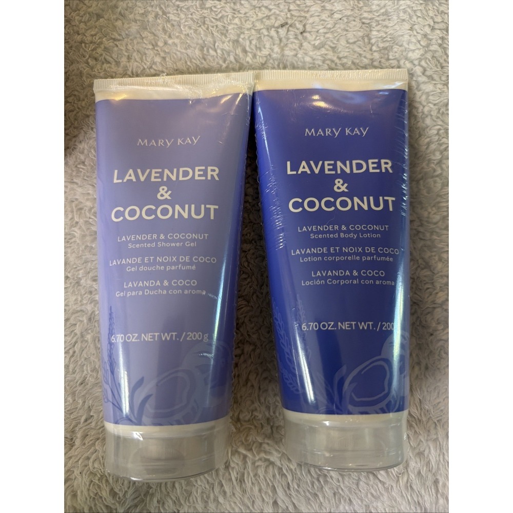 Mary Kay Lavender & Coconut Scented Body Lotion & Shower Gel 6.7 Oz Sealed New